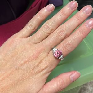 Pink oval cocktail ring